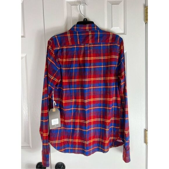 NWT Hudson & Barrow Mens Mountain Flannel Plaid Button Up Shirt Size L - Picture 4 of 4